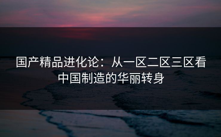 国产精品进化论：从一区二区三区看中国制造的华丽转身