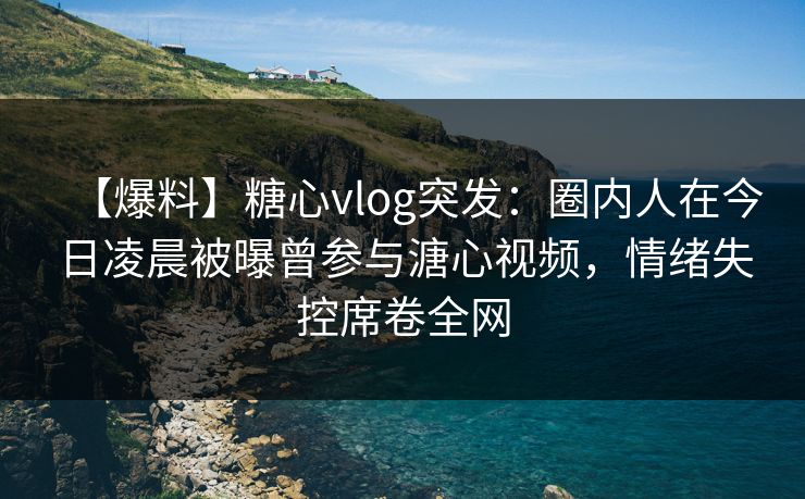 【爆料】糖心vlog突发：圈内人在今日凌晨被曝曾参与溏心视频，情绪失控席卷全网