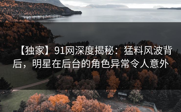【独家】91网深度揭秘：猛料风波背后，明星在后台的角色异常令人意外